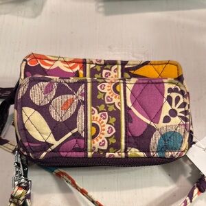 Vera Bradley Purple floral Crossbody and Wallet all in one, 3 compartments